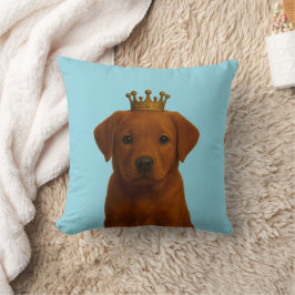 Fox Red Labrador Welpe in Gold Crown Niedlich Kissen