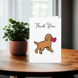 Fox Red Labrador Welpe mit Herz Dankeskarte