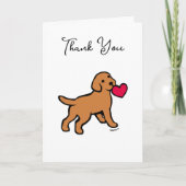 Fox Red Labrador Welpe mit Herz Dankeskarte (Vorderseite)