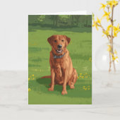 Fox Red Yellow Labrador Retriever Dog Karte (Gelbe Blume)
