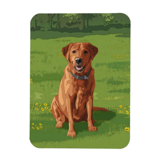 Fox Red Yellow Labrador Retriever Dog Magnet (Vertikal)