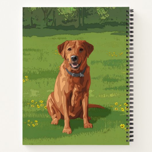 Fox Red Yellow Labrador Retriever Dog Notizblock (Rückseite)