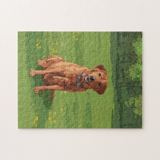 Fox Red Yellow Labrador Retriever Dog Puzzle (Horizontal)