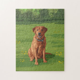 Fox Red Yellow Labrador Retriever Dog Puzzle