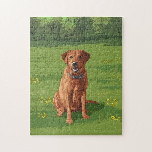 Fox Red Yellow Labrador Retriever Dog Puzzle (Vertikal)