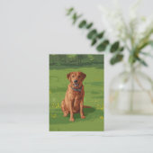 Fox Red Yellow Labrador Retriever Dog Visitenkarte (Stehend Vorderseite)