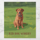 Fox Red Yellow Labrador Retriever Dog Weinetikett (Einzelnes Label)