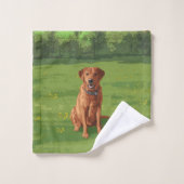 Fox Red Yellow Labrador Retriever Hund Badhandtuch Set (Waschlappen)