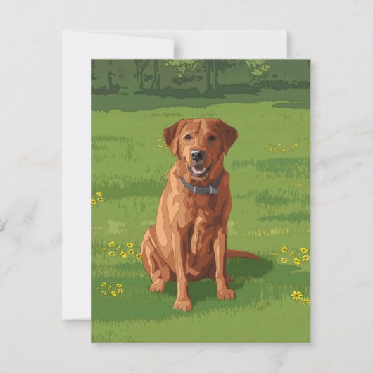 Fox Red Yellow Labrador Retriever Hund Einladung (Vorderseite)