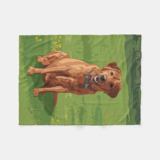 Fox Red Yellow Labrador Retriever Hund Fleecedecke (Vorderseite (Horizontal))