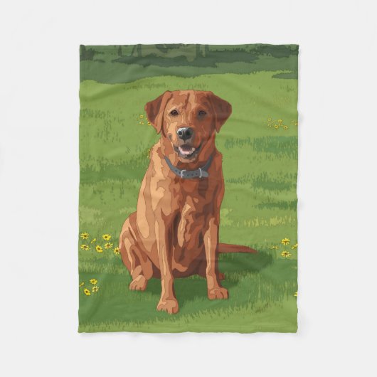 Fox Red Yellow Labrador Retriever Hund Fleecedecke (Vorderseite)