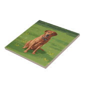 Fox Red Yellow Labrador Retriever Hund Fliese (Seite)