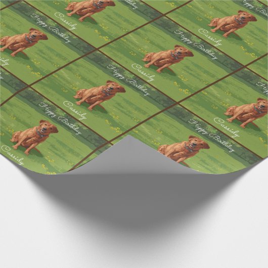 Fox Red Yellow Labrador Retriever Hund Geschenkpapier (Ecke)