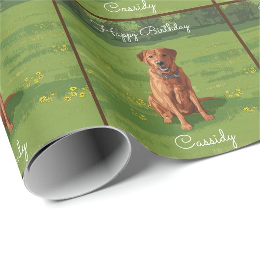 Fox Red Yellow Labrador Retriever Hund Geschenkpapier (Rolleneckpunkt)