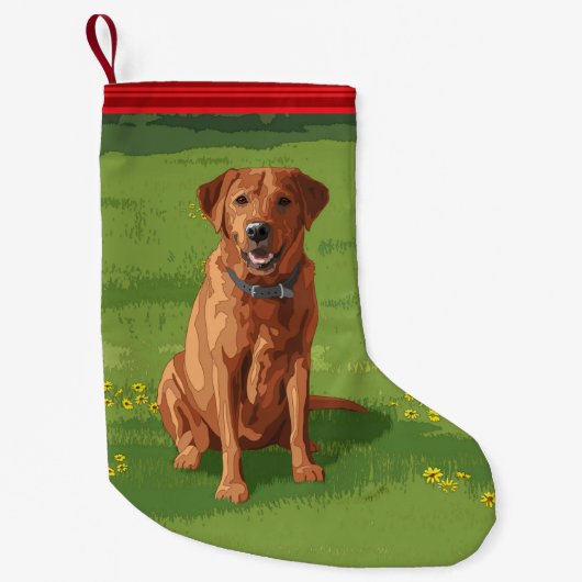 Fox Red Yellow Labrador Retriever Hund Kleiner Weihnachtsstrumpf (Vorderseite)