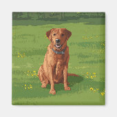 Fox Red Yellow Labrador Retriever Hund Magnet (Vorne)