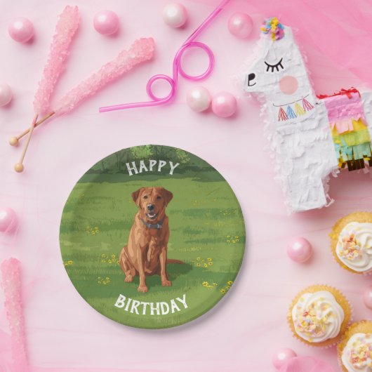 Fox Red Yellow Labrador Retriever Hund Pappteller (Party)