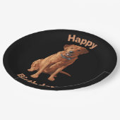 Fox Red Yellow Labrador Retriever Hund Pappteller (Schrägansicht)