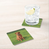 Fox Red Yellow Labrador Retriever Hund Rechteckiger Pappuntersetzer (Vor Ort)