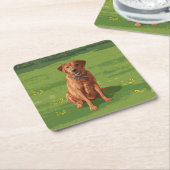 Fox Red Yellow Labrador Retriever Hund Rechteckiger Pappuntersetzer (angewinkelt)