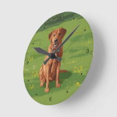Fox Red Yellow Labrador Retriever Hund Runde Wanduhr (Winkel)