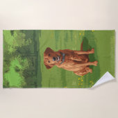 Fox Red Yellow Labrador Retriever Hund Strandtuch (Vorderseite)