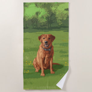 Fox Red Yellow Labrador Retriever Hund Strandtuch