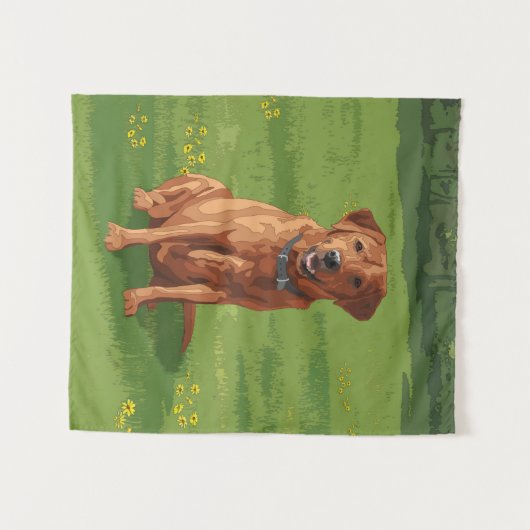 Fox Red Yellow Labrador Retriever Hund Wandteppich (Vorderseite (Horizontal))