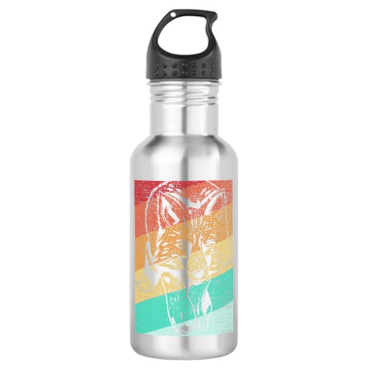Fox Retro Edelstahlflasche (Vorderseite)