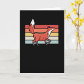 Fox Retro Vintag Karte (Gelbe Blume)