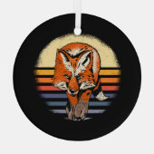 Fox Retro Vintag Ornament Aus Glas (Rückseite)