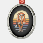 Fox Retro Vintag Ornament Aus Metall (Links)