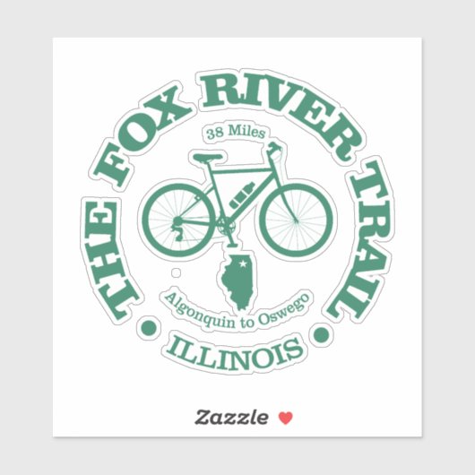 Fox River Trail (Radfahren) Aufkleber (Blatt)