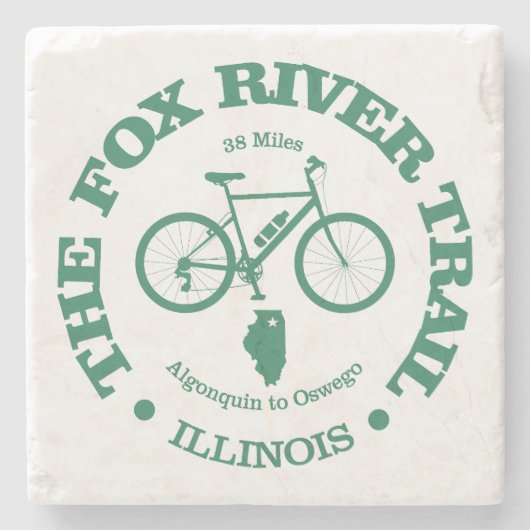Fox River Trail (Radfahren) Steinuntersetzer (Vorderseite)