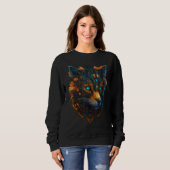 Fox Robot Blue Eyes Animal Art Fantasy Sweatshirt (Vorne ganz)