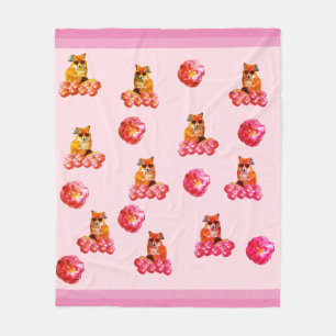 Fox & Rose Pop Art Fleece Blanket