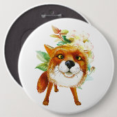 Fox-Rosen. Aquarell Button (Vorne & Hinten)