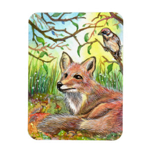 Fox-Ruhen mit Sparrow Magnet