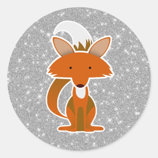 Fox Runder Aufkleber (Vorderseite)