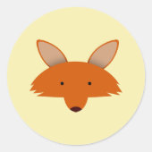 Fox Runder Aufkleber (Vorderseite)