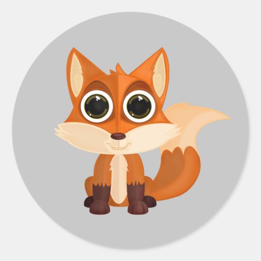 Fox Runder Aufkleber (Vorderseite)