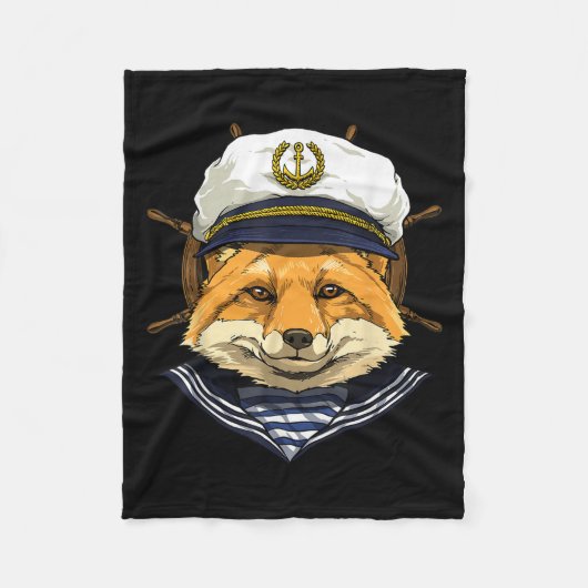 Fox Sailor Boot Captain Wildlife Fox Forest Fleecedecke (Vorderseite)