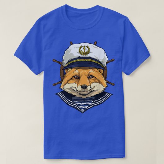 Fox Sailor Boot Captain Wildlife Fox Forest T-Shirt (Design vorne)