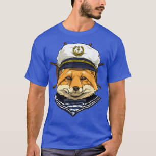 Fox Sailor Boot Captain Wildlife Fox Forest T-Shirt