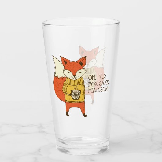 Fox Sake benutzerdefiniertes Textpint-Glas Glas (Rückseite)