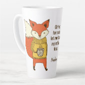 Fox Sake individuelle Name und Text Latte Tasse (Linke Ecke)