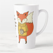Fox Sake individuelle Name und Text Latte Tasse (Rechts)