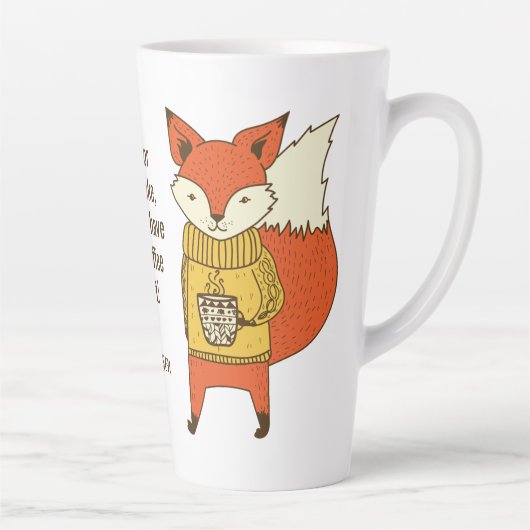Fox Sake individuelle Name und Text Latte Tasse (Rechts)