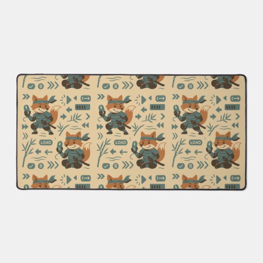 Fox Samurai Gamer  Schreibtischunterlage (Vorderseite)