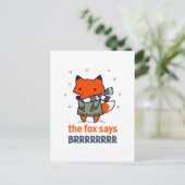 FOX SAYS BRRRRR POSTKARTE (Stehend Vorderseite)